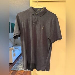 Ralph Lauren Men's Dark Navy Polo Shirt with White Pony